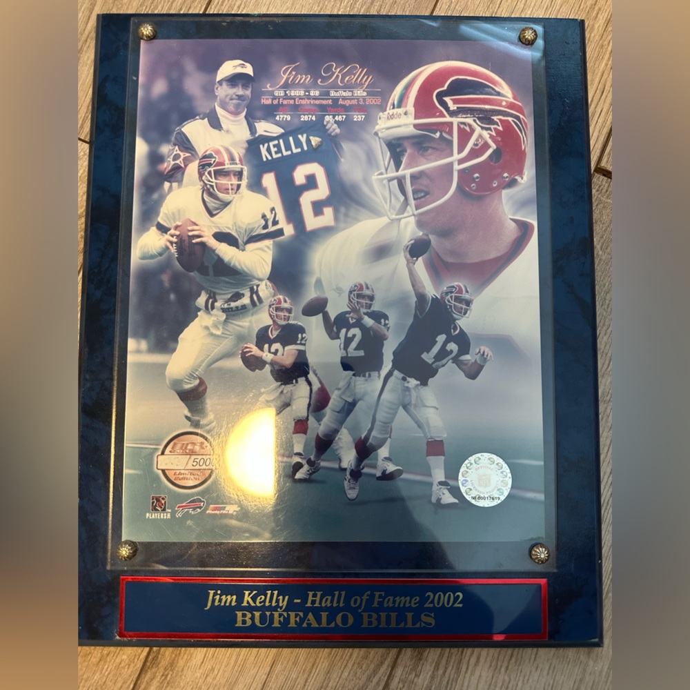Buffalo Bills Jim Kelly Hall of Fame Plaque